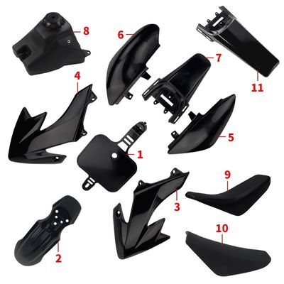 CRF50 Parti di plastica Set nero o bianco Carrozzeria corpo kit Mudguards Fenders personalizzati