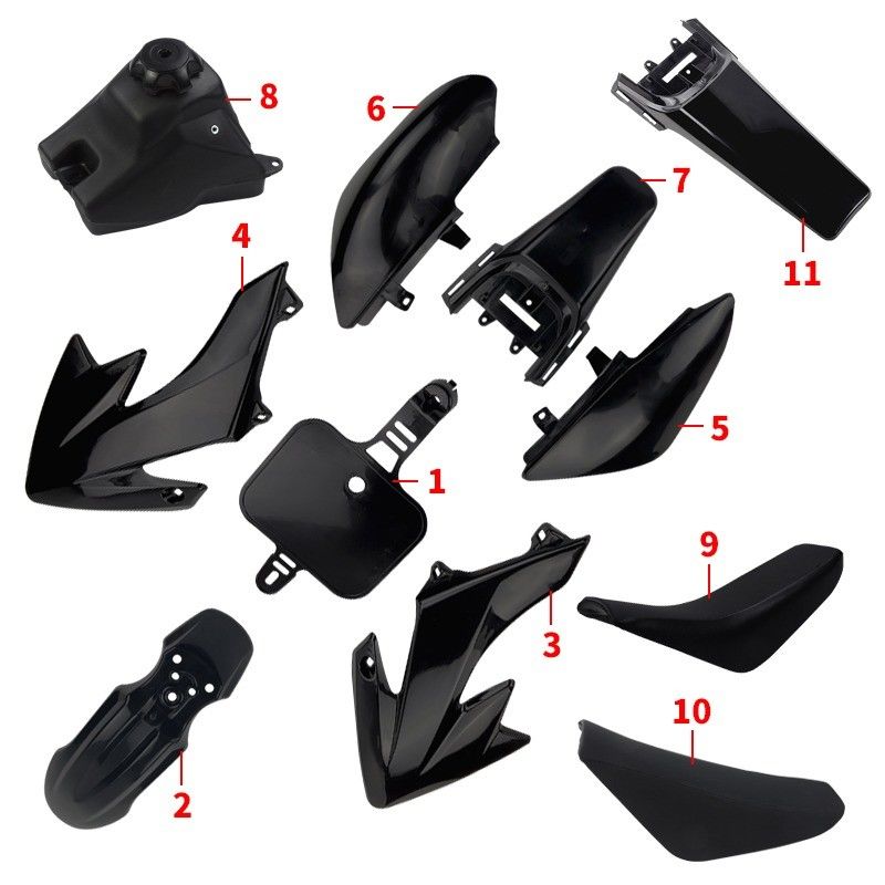 CRF50 Parti di plastica Set nero o bianco Carrozzeria corpo kit Mudguards Fenders personalizzati